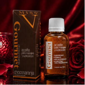 Aceite lub para masajes saborizador Chocolate y Naranja 30 ml