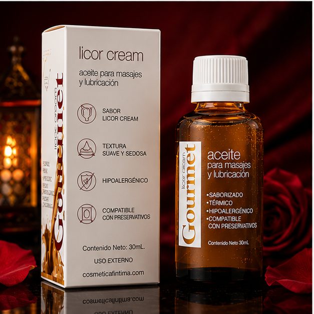Aceite lub para masajes sabor Licor Cream 30 ml - Imagen 5