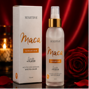 Aceite para masajes de Maca SensBomb efecto Calor 130ml