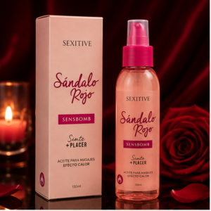 Aceite para Masajes SensBomb Efecto Calor Sándalo Rojo 130 ml