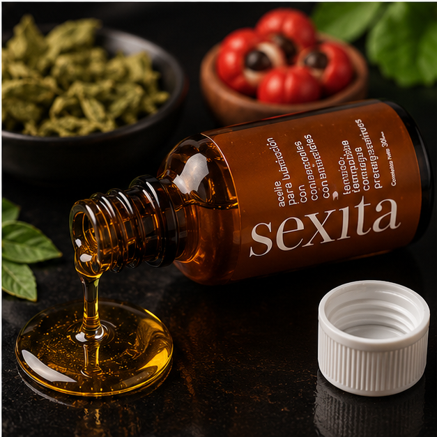 Aceite lubricante sexita con L-arginina, Damiana y Guaraná. - Imagen 4